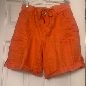Orange linen  shorts